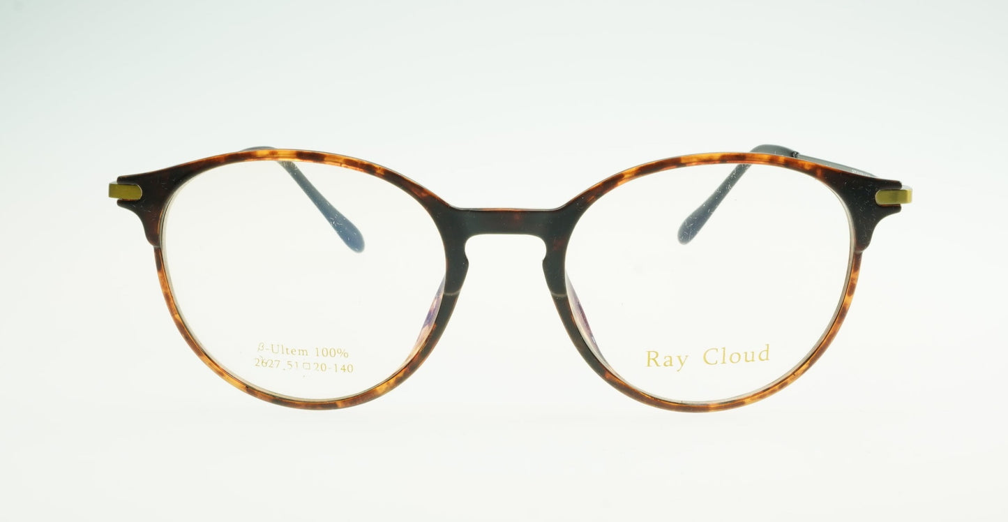Ray Cloud 2627 color C2 demi-amber antique gold size 51mm、薄い非球面レンズ、ケース、クリーニングクロス付き、送料、税込み
