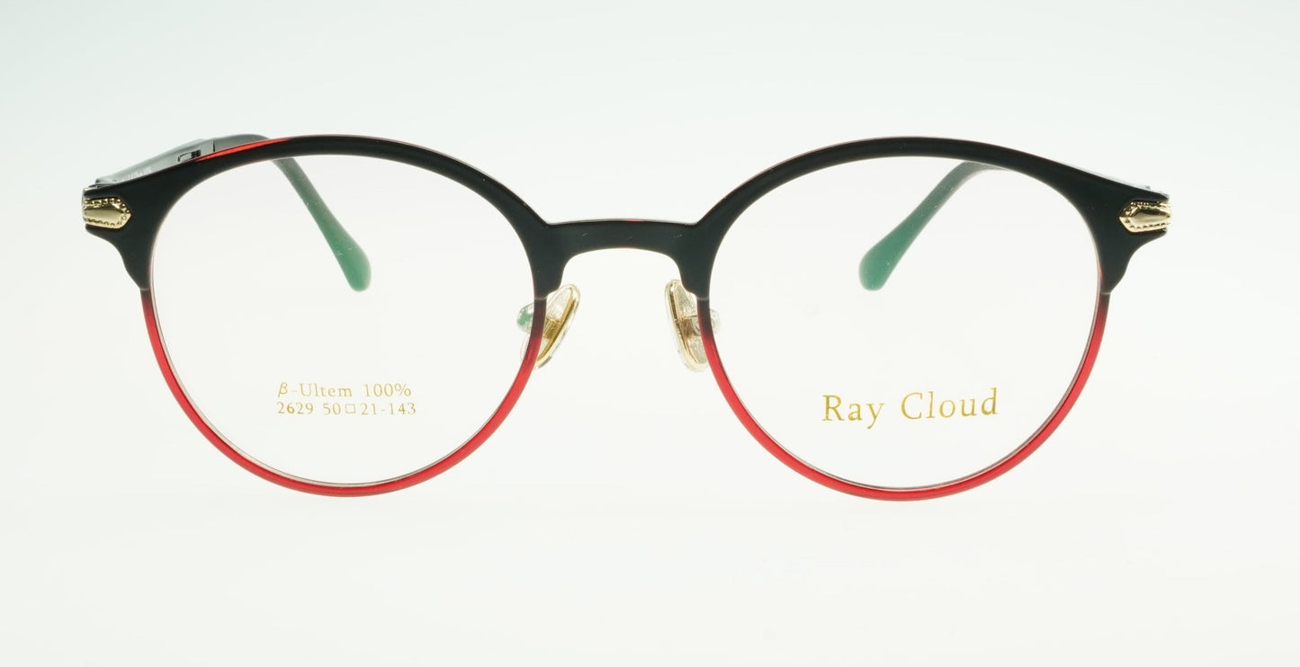 Ray Cloud 2629 color C4 black red gold size 50mm、薄い非球面レンズ、ケース、クリーニングクロス付き、送料、税込み