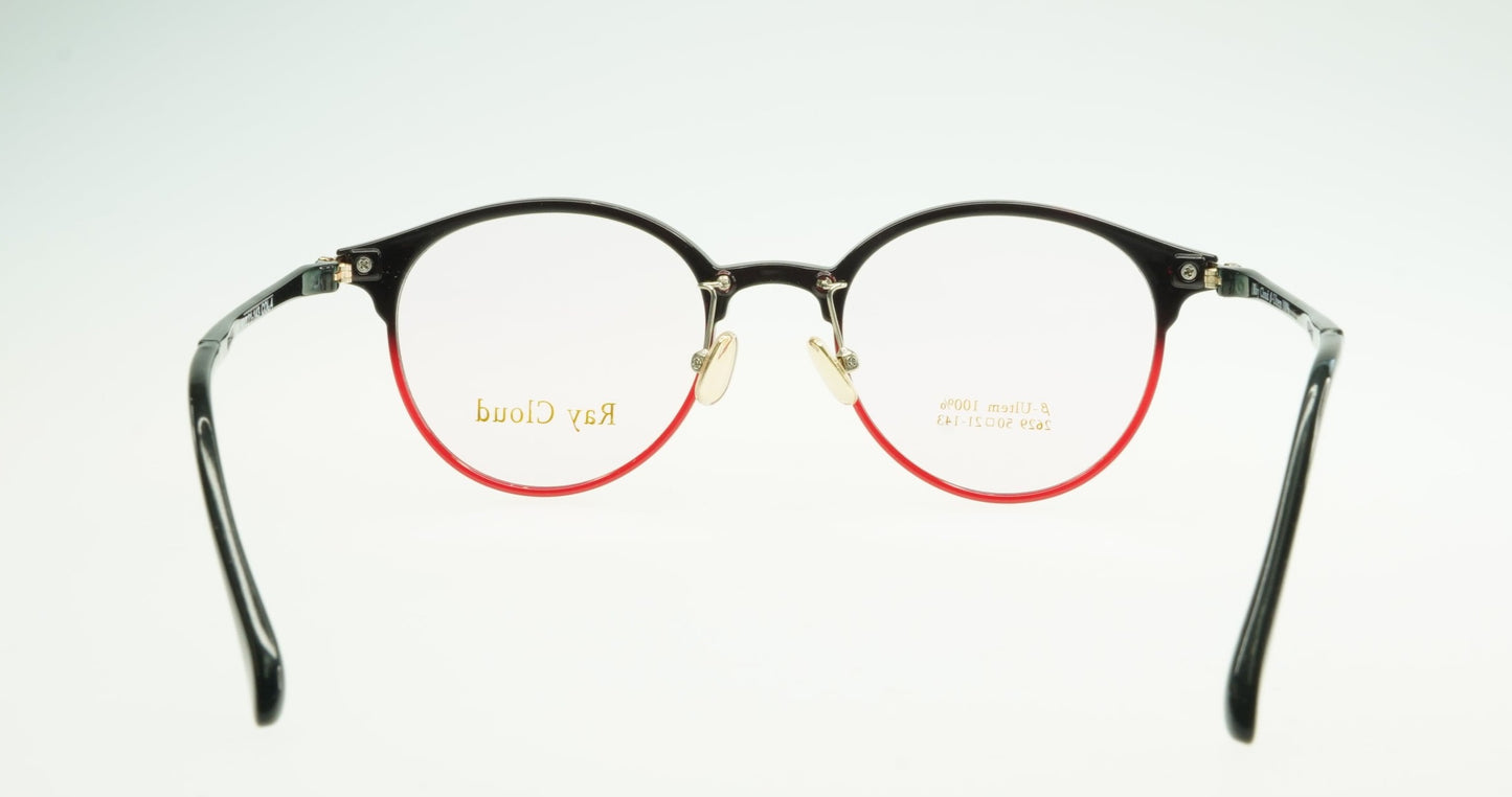 Ray Cloud 2629 color C4 black red gold size 50mm、薄い非球面レンズ、ケース、クリーニングクロス付き、送料、税込み