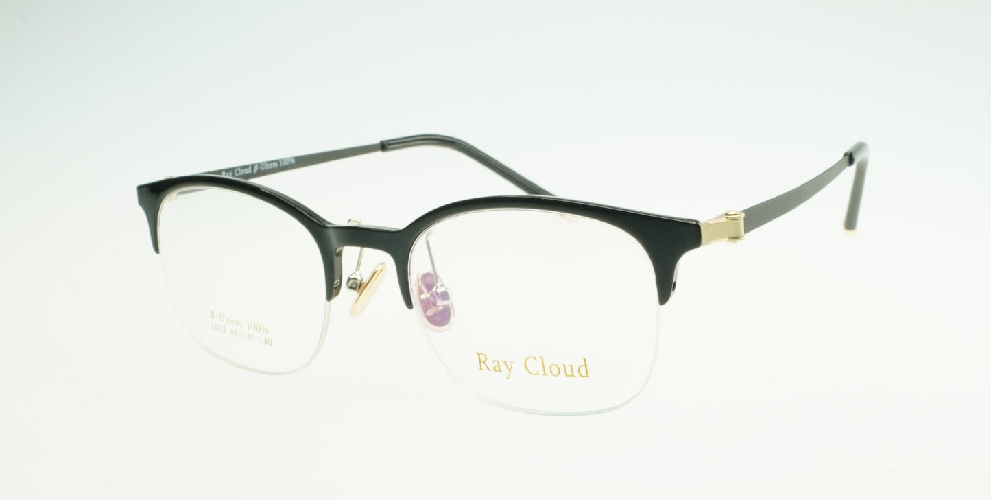 Ray Cloud 2632 color C1 black antique gold size 48mm、薄い非球面レンズ、ケース、クリーニングクロス付き、送料、税込み