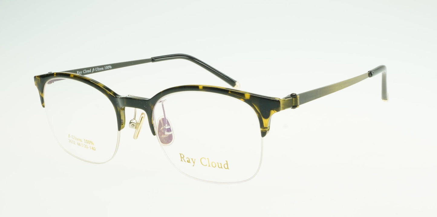 Ray Cloud 2632 color C5 demi-amber antique gold size 48mm、薄い非球面レンズ、ケース、クリーニングクロス付き、送料、税込み