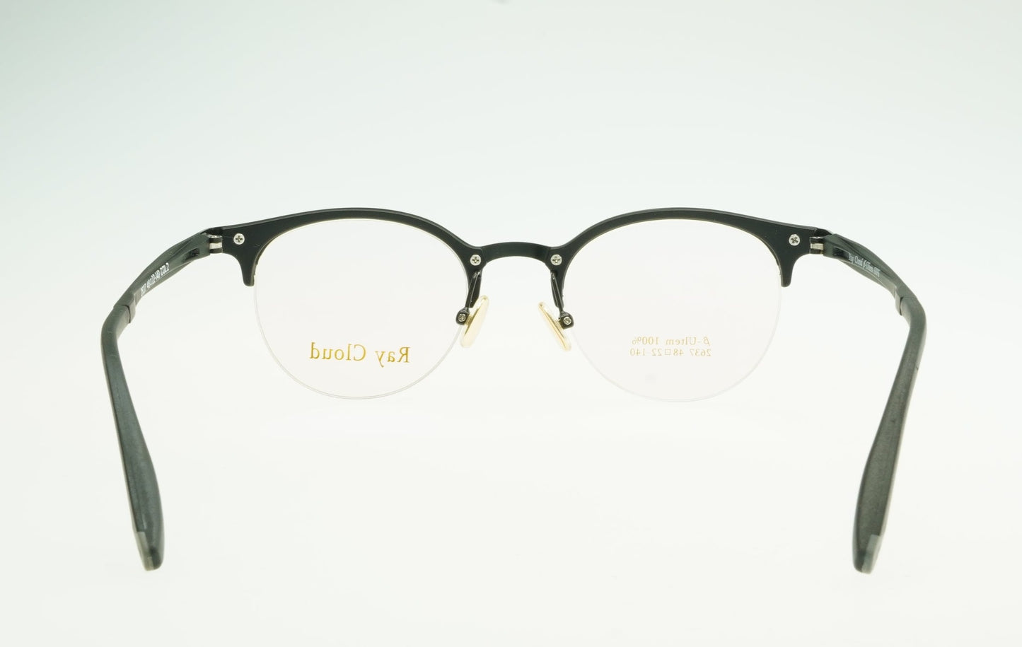 Ray Cloud 2637 color C2 matt black antique gold size 48mm、薄い非球面レンズ、ケース、クリーニングクロス付き、送料、税込み