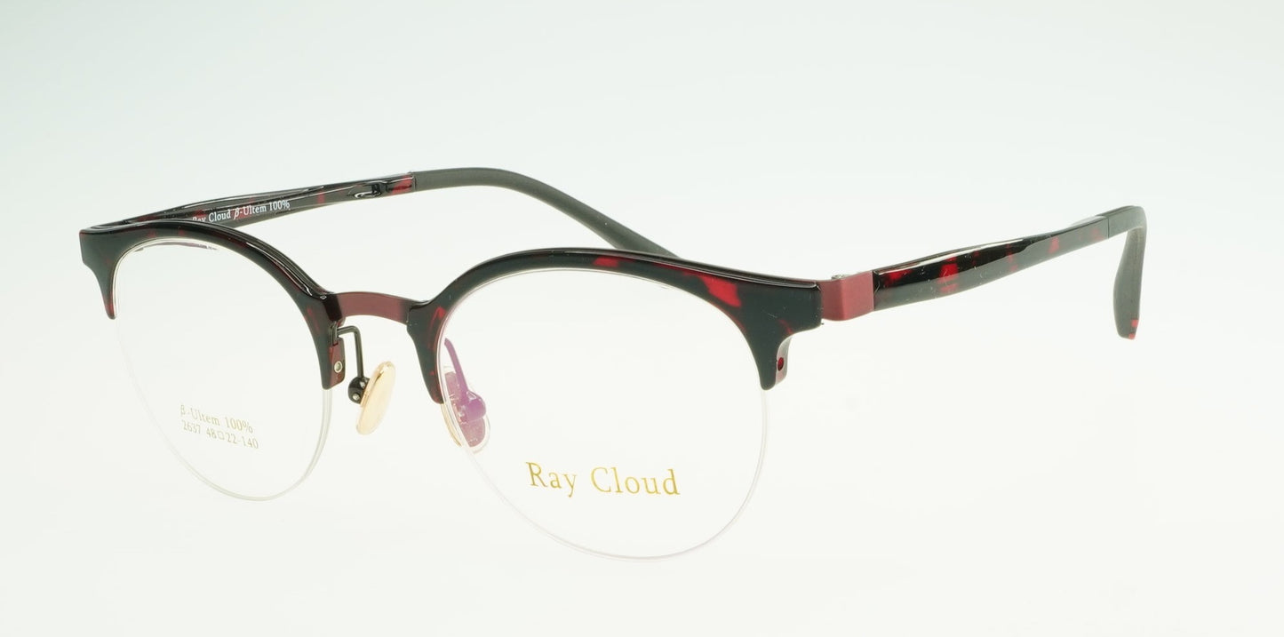Ray Cloud 2637 color C4 demi-amber antique wine size 48mm、薄い非球面レンズ、ケース、クリーニングクロス付き、送料、税込み