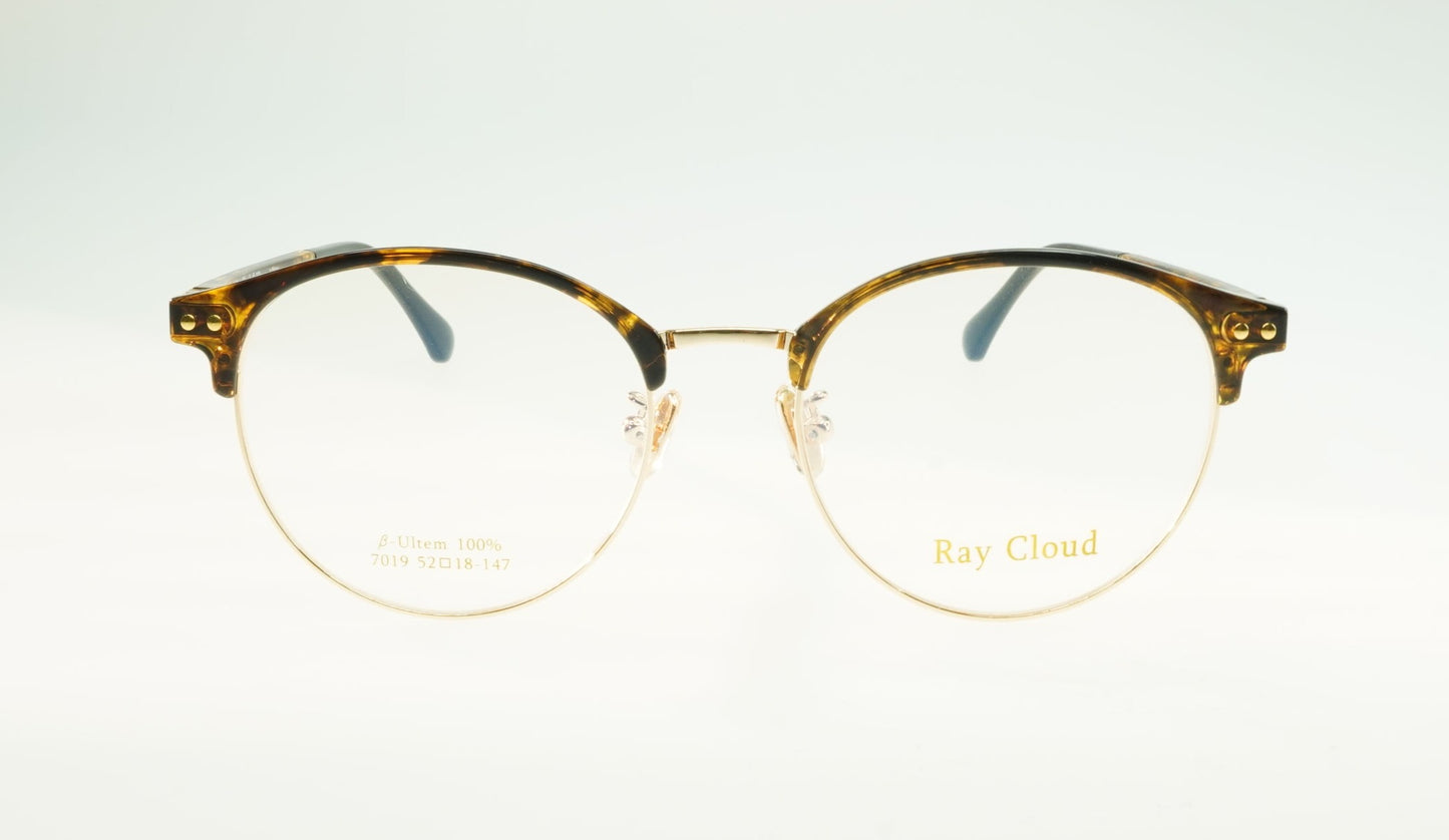 Ray Cloud 7019 color C2 demi-amber gold size 52mm、薄い非球面レンズ、ケース、クリーニングクロス付き、送料、税込み