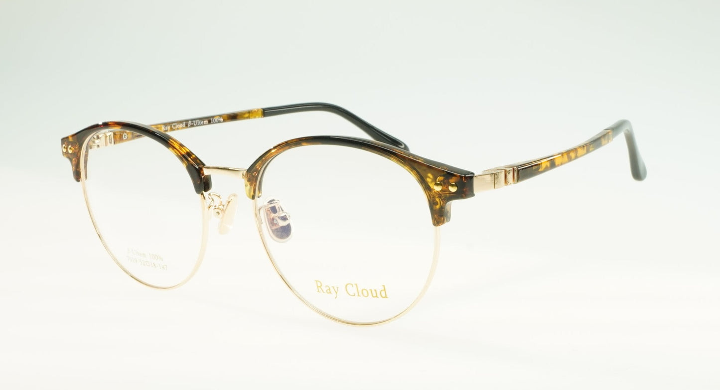 Ray Cloud 7019 color C2 demi-amber gold size 52mm、薄い非球面レンズ、ケース、クリーニングクロス付き、送料、税込み