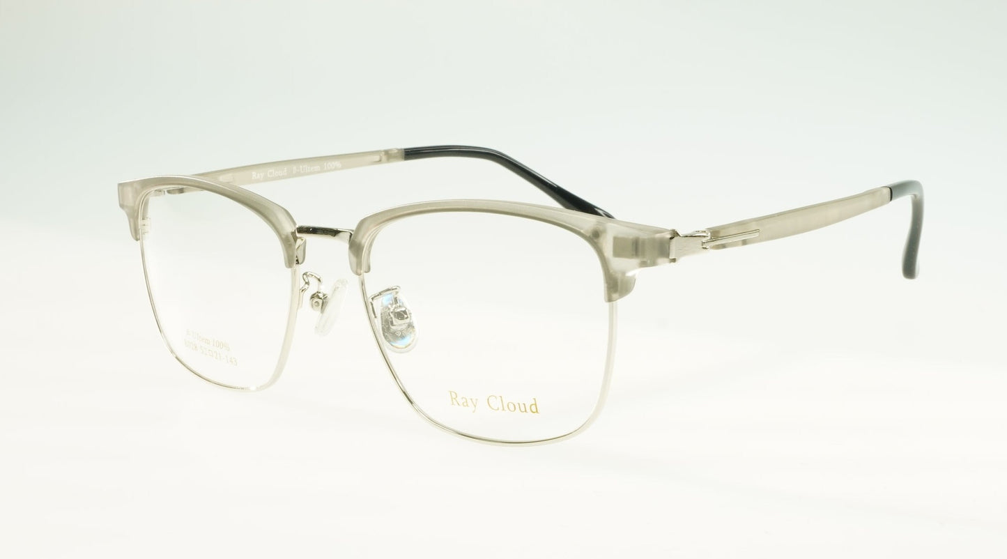 Ray Cloud 8028 color C1 silver/light gray size 52mm、クリップオン付き 、薄い非球面レンズ、ケース、クリーニングクロス付き、送料、税込み