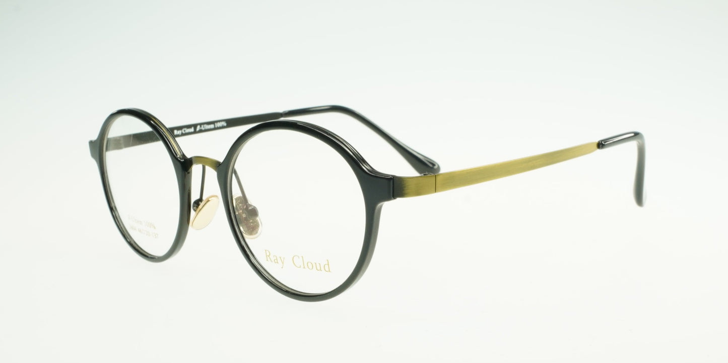 Ray Cloud 2604 color C1 black antique gold size 46mm、薄い非球面レンズ、ケース、クリーニングクロス付き、送料、税込み