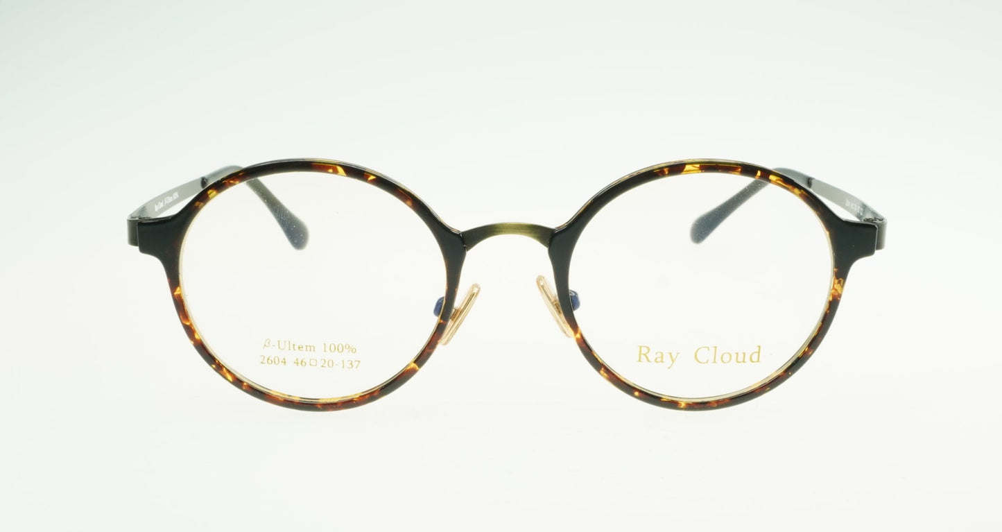 Ray Cloud 2604 color C2 demi-amber antique gold size 46mm、薄い非球面レンズ、ケース、クリーニングクロス付き、送料、税込み