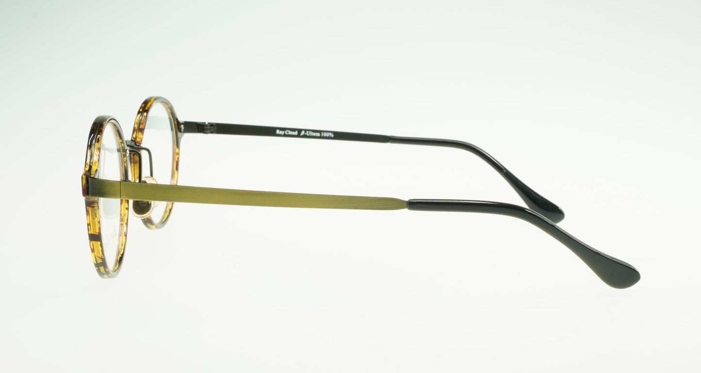 Ray Cloud 2604 color C2 demi-amber antique gold size 46mm、薄い非球面レンズ、ケース、クリーニングクロス付き、送料、税込み