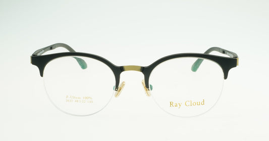 Ray Cloud 2637 color C2 matt black antique gold size 48mm、薄い非球面レンズ、ケース、クリーニングクロス付き、送料、税込み